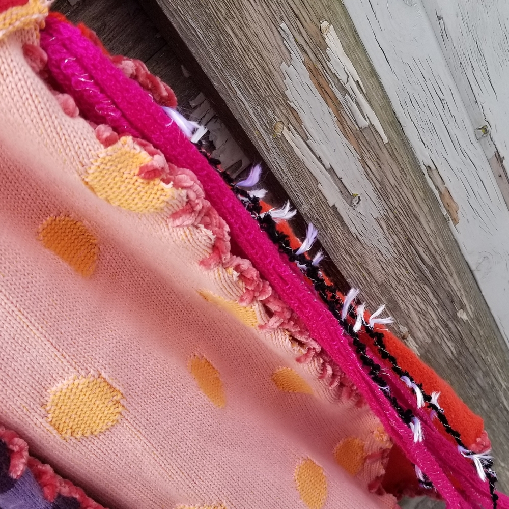 Sweater Coat Boho Upcycled Patchwork Artwear - image 6